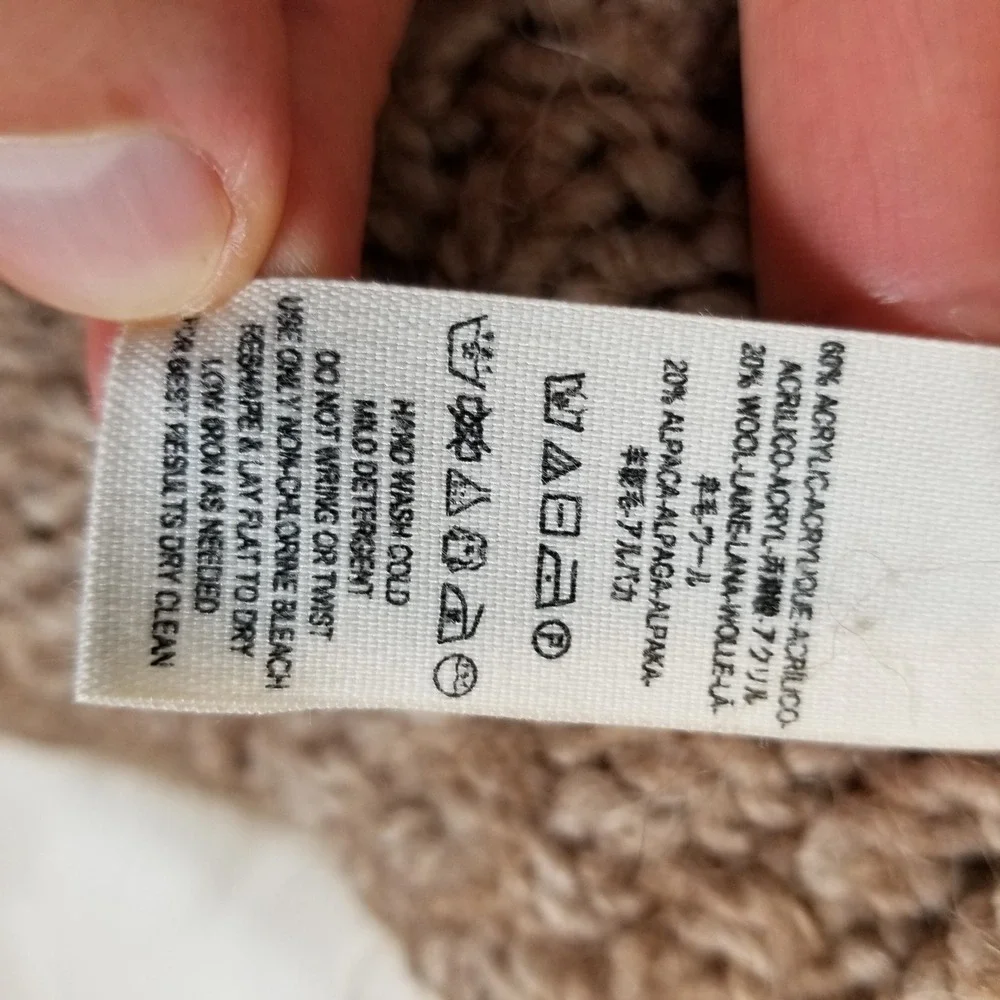 Free People Cardigan Sweater Womens S Taupe Alpaca Wool Blend Chunky Knit